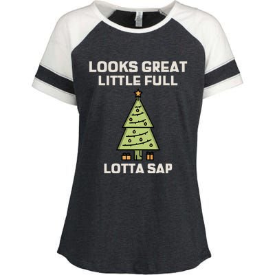 Little Full Lotta Sap Gift Christmas Vacation Funny Xmas Funny Gift Enza Ladies Jersey Colorblock Tee