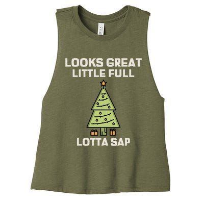 Little Full Lotta Sap Gift Christmas Vacation Funny Xmas Funny Gift Women's Racerback Cropped Tank