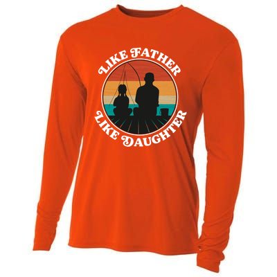 Like Father Like Daughter Gift Family Fishing Trip Funny Gift Cooling Performance Long Sleeve Crew