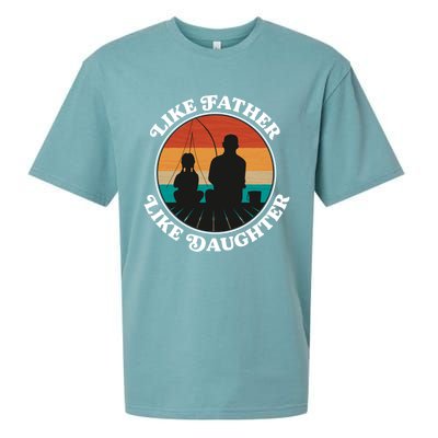 Like Father Like Daughter Gift Family Fishing Trip Funny Gift Sueded Cloud Jersey T-Shirt