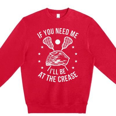 Lacrosse Funny Lax Player Goalie Premium Crewneck Sweatshirt