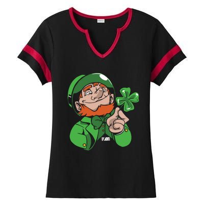 Leprechaun Four Leaf Ladies Halftime Notch Neck Tee