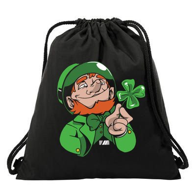 Leprechaun Four Leaf Drawstring Bag