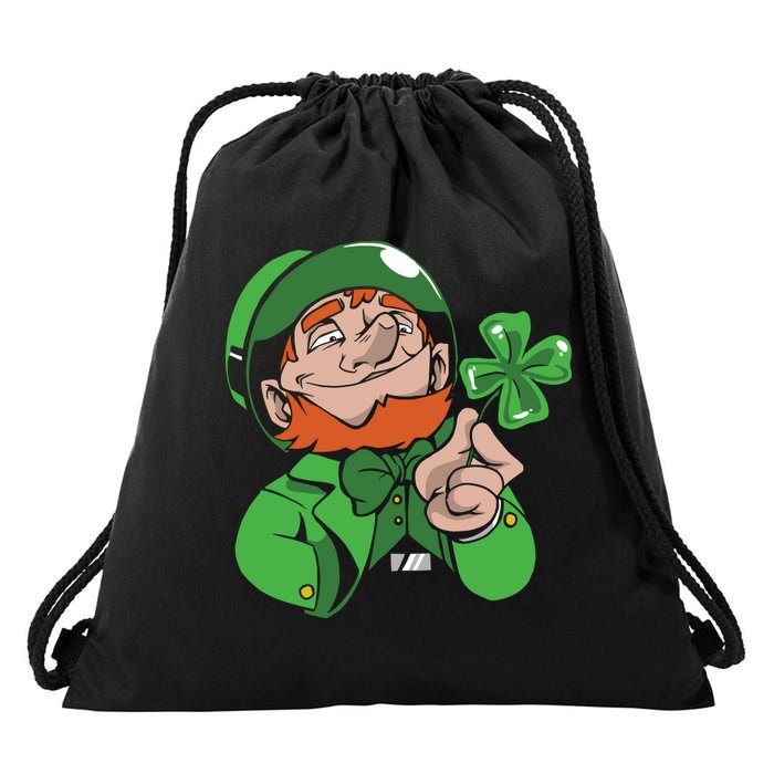 Leprechaun Four Leaf Drawstring Bag