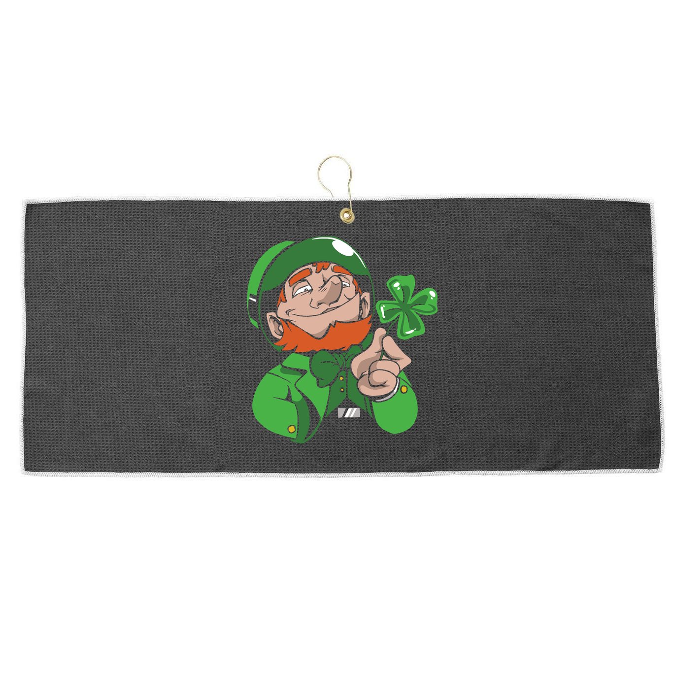 Leprechaun Four Leaf Large Microfiber Waffle Golf Towel