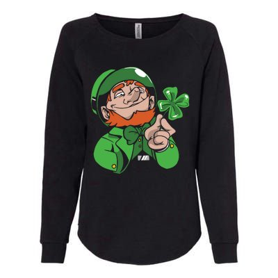 Leprechaun Four Leaf Womens California Wash Sweatshirt