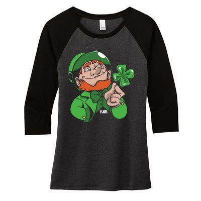 Leprechaun Four Leaf Women's Tri-Blend 3/4-Sleeve Raglan Shirt