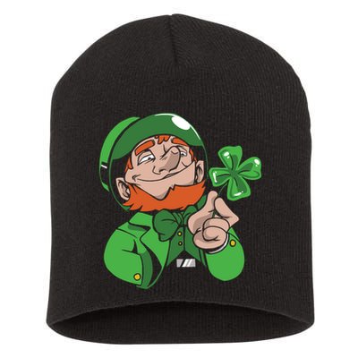 Leprechaun Four Leaf Short Acrylic Beanie