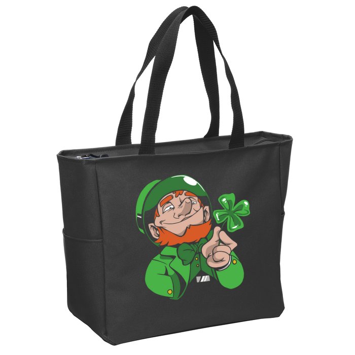 Leprechaun Four Leaf Zip Tote Bag