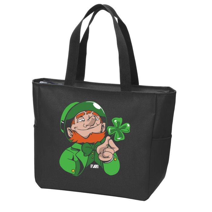 Leprechaun Four Leaf Zip Tote Bag