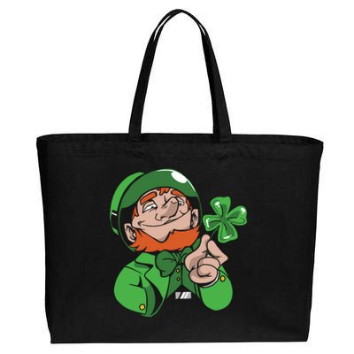 Leprechaun Four Leaf Cotton Canvas Jumbo Tote