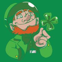 Leprechaun Four Leaf Button