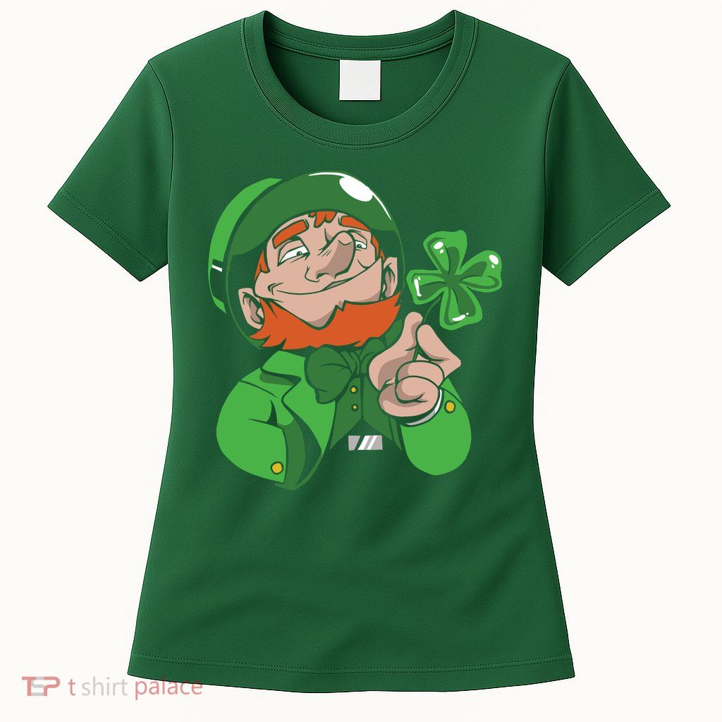 Leprechaun Four Leaf Womens T-Shirt
