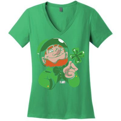 Leprechaun Four Leaf Women's V-Neck T-Shirt