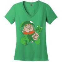 Leprechaun Four Leaf Women's V-Neck T-Shirt