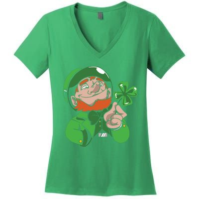 Leprechaun Four Leaf Women's V-Neck T-Shirt