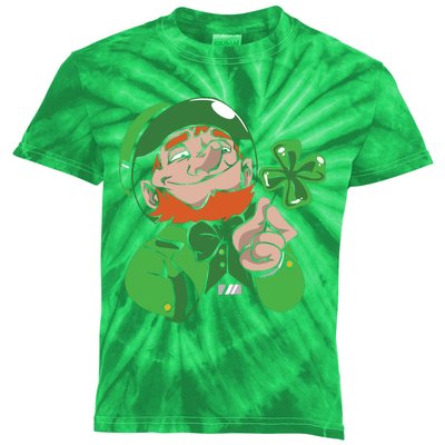 Leprechaun Four Leaf Kids Tie-Dye T-Shirt