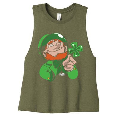 Leprechaun Four Leaf Women's Racerback Cropped Tank