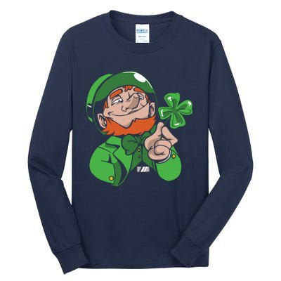 Leprechaun Four Leaf Tall Long Sleeve T-Shirt