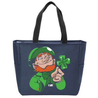 Leprechaun Four Leaf Zip Tote Bag