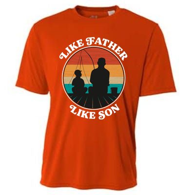 Like Father Like Son Funny Gift Family Fishing Trip Cool Gift Cooling Performance Crew T-Shirt