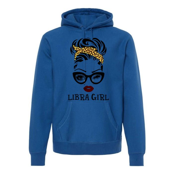 Libra Face Leopard Bandana Wink Eye Gift Premium Hoodie