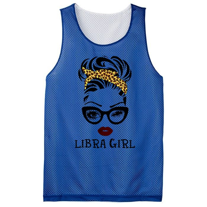 Libra Face Leopard Bandana Wink Eye Gift Mesh Reversible Basketball Jersey Tank