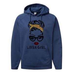 Libra Face Leopard Bandana Wink Eye Gift Performance Fleece Hoodie