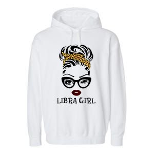 Libra Face Leopard Bandana Wink Eye Gift Garment-Dyed Fleece Hoodie