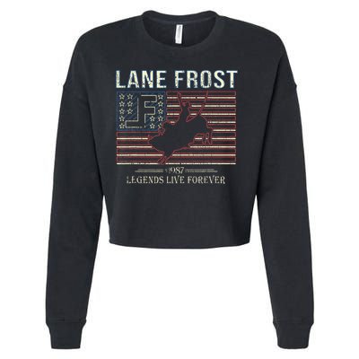 Lane Frost Legends Live Together Rodeo Lover Cropped Pullover Crew