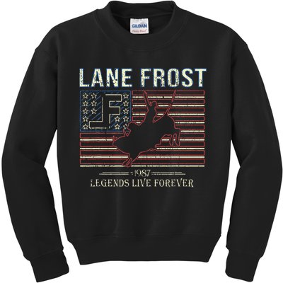 Lane Frost Legends Live Together Rodeo Lover Kids Sweatshirt