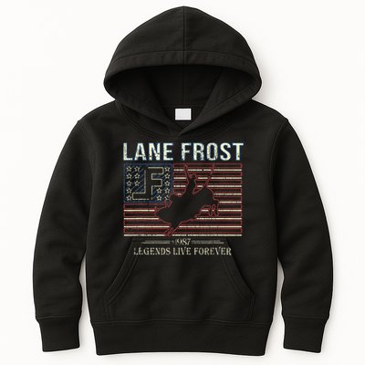 Lane Frost Legends Live Together Rodeo Lover Kids Hoodie