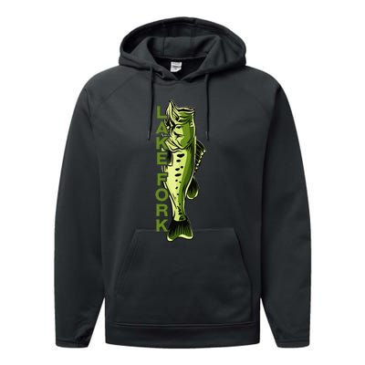 Lake Fork Largemouth Bass Fishing For Texas Fishermen Performance Fleece Hoodie