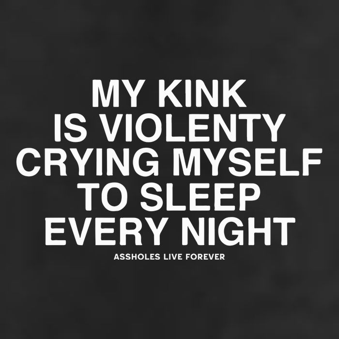 Linda Finegold My Kink Is Violenty Crying Myself To Sleep Every Night 7 Panel Mesh Trucker Snapback Hat