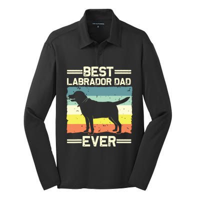 Labrador For Men Dad Black Lab Yellow Labrador Retriever Silk Touch Performance Long Sleeve Polo