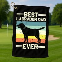 Labrador For Men Dad Black Lab Yellow Labrador Retriever Golf Towel