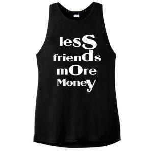 Less Friends More Money Ladies PosiCharge Tri-Blend Wicking Tank