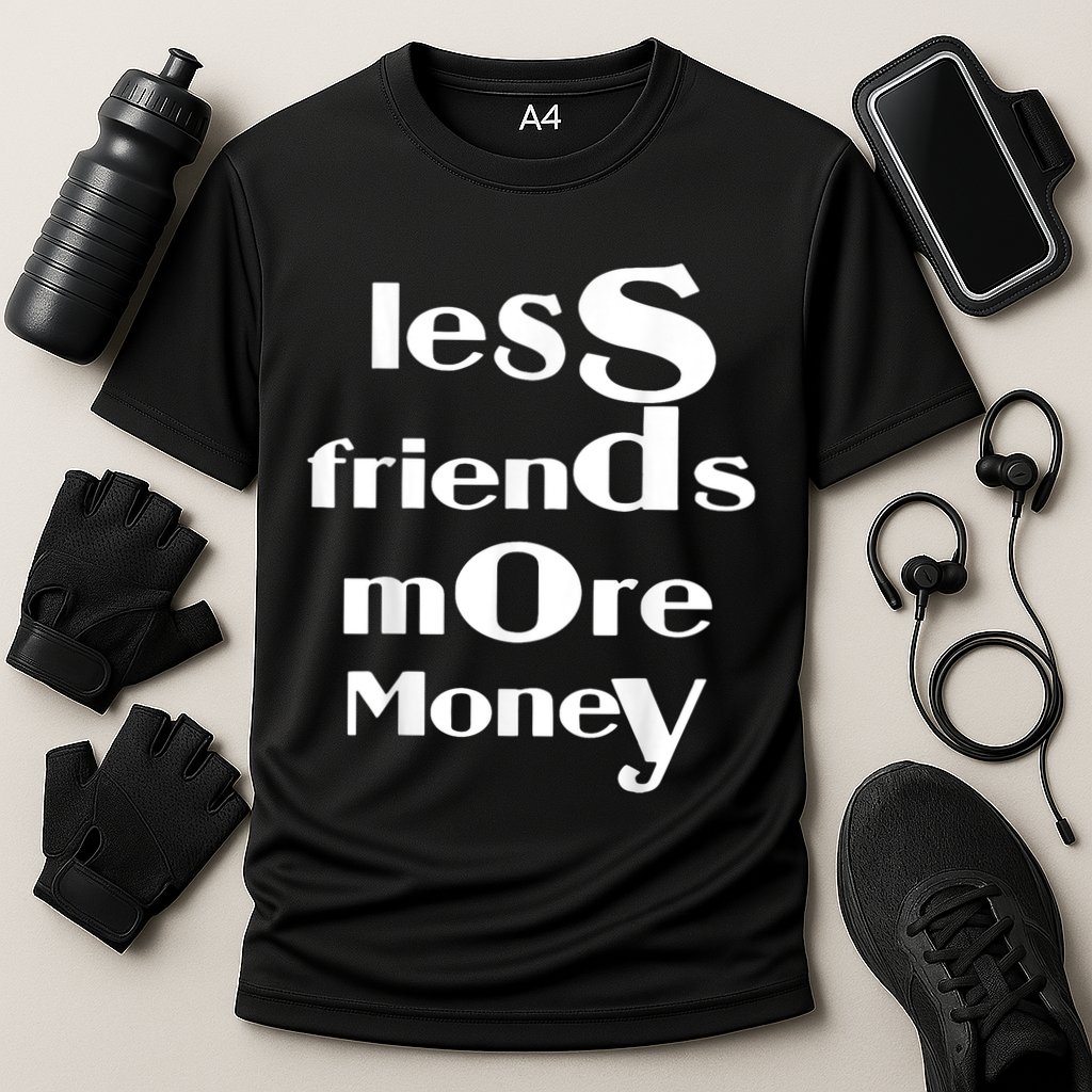 Less Friends More Money Cooling Performance Crew T-Shirt