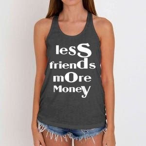 Less Friends More Money Women's Knotted Racerback Tank