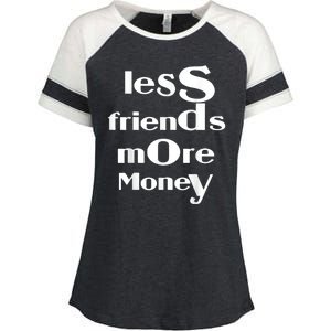 Less Friends More Money Enza Ladies Jersey Colorblock Tee