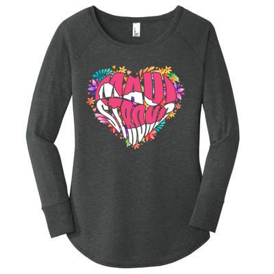 Love For Maui Hawaii Heart Flowers Ocean Beaches Women's Perfect Tri Tunic Long Sleeve Shirt