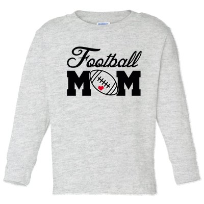 Love Football Mom Cute Gameday Toddler Long Sleeve Shirt