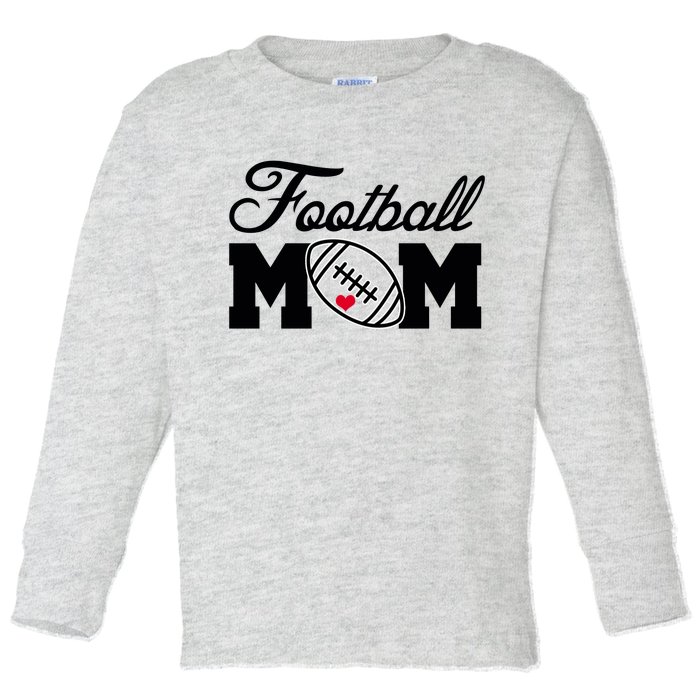 Love Football Mom Cute Gameday Toddler Long Sleeve Shirt