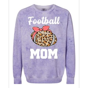 Leopard Football Mom Cute Gift Colorblast Crewneck Sweatshirt