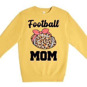 Leopard Football Mom Cute Gift Premium Crewneck Sweatshirt