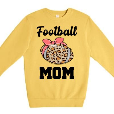 Leopard Football Mom Cute Gift Premium Crewneck Sweatshirt