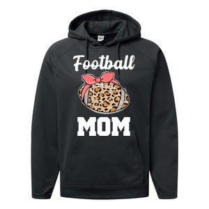 Leopard Football Mom Cute Gift Performance Fleece Hoodie