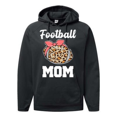 Leopard Football Mom Cute Gift Performance Fleece Hoodie