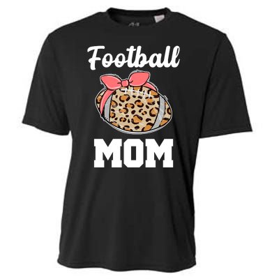 Leopard Football Mom Cute Gift Cooling Performance Crew T-Shirt