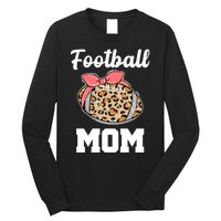 Leopard Football Mom Cute Gift Long Sleeve Shirt